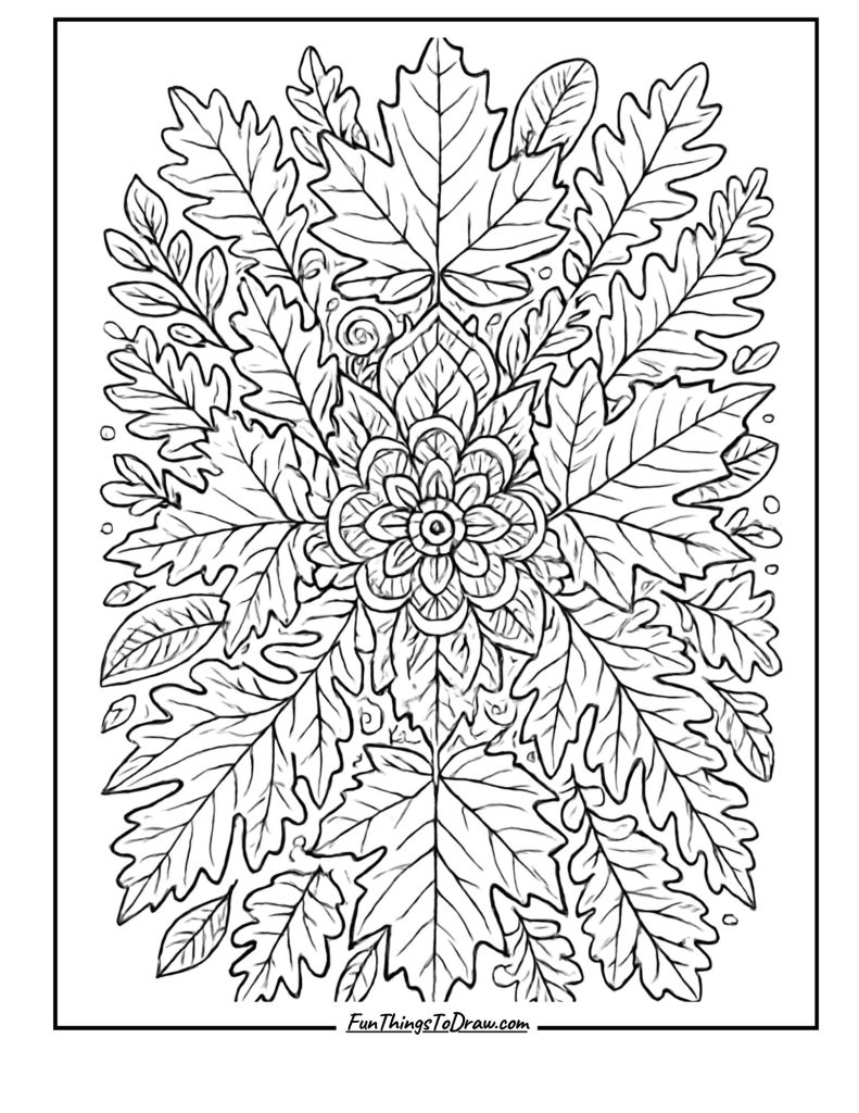  Autumn Leaf Mandala