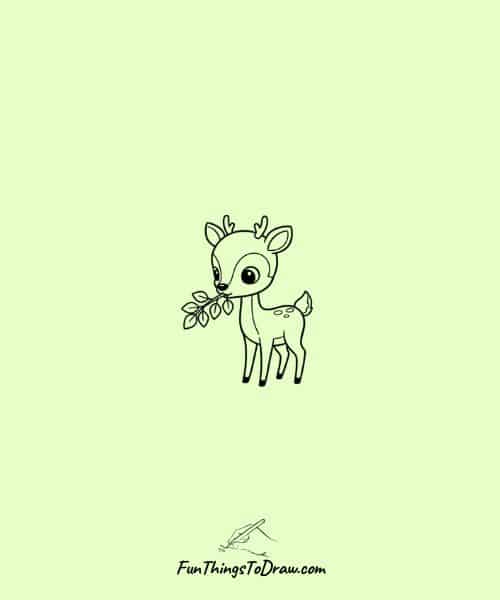 Deer eating leaves