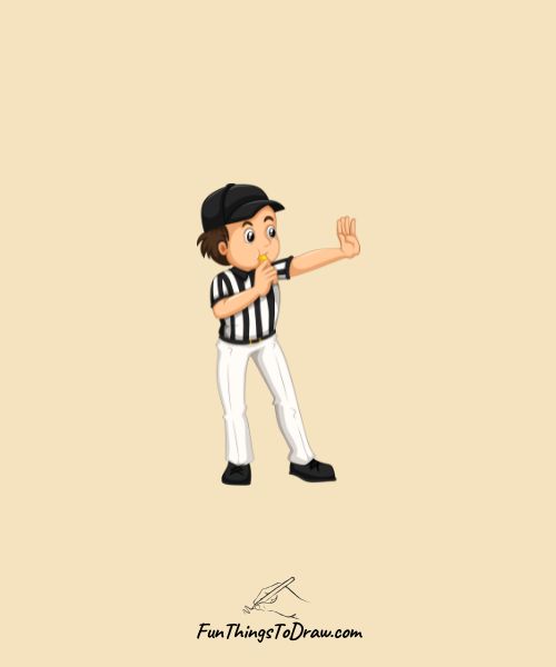 Basketball Referee with Whistle