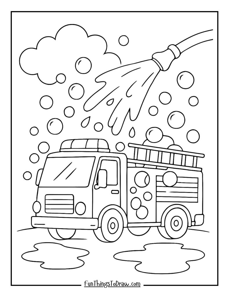 Fire truck washing