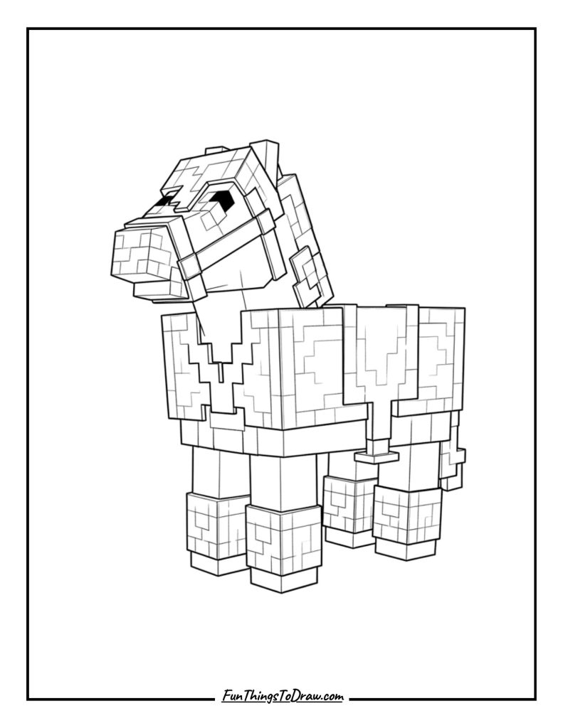 Horse wearing diamond armor