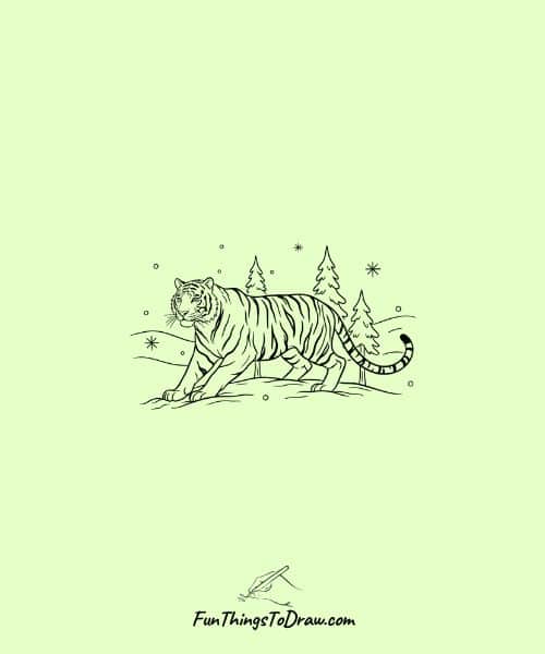 Tiger in a snowy landscape