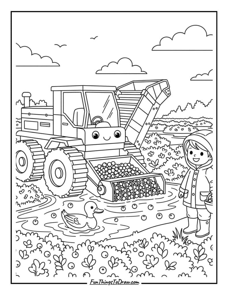 Cranberry bog harvester