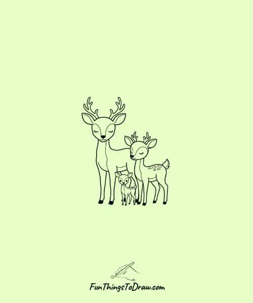 Deer family (doe, buck, fawn)
