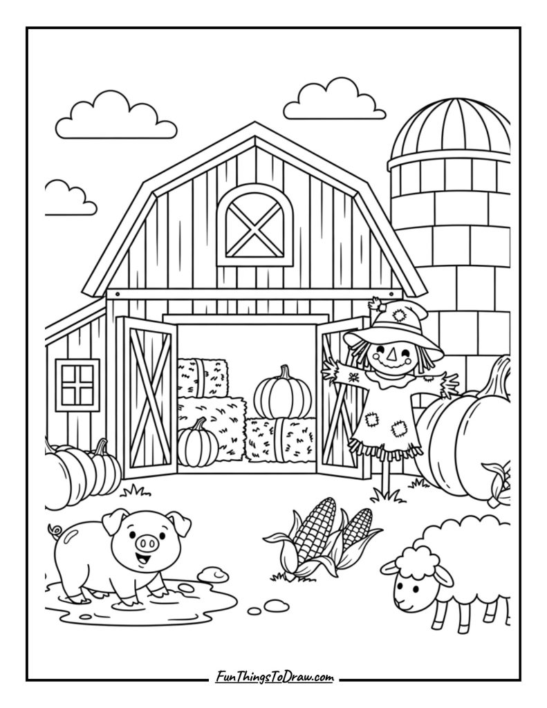 Farm Barn with Harvest Storage