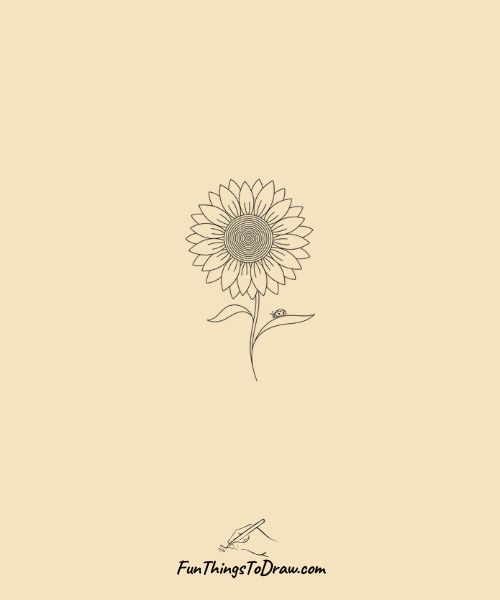 Sunflower with ladybug