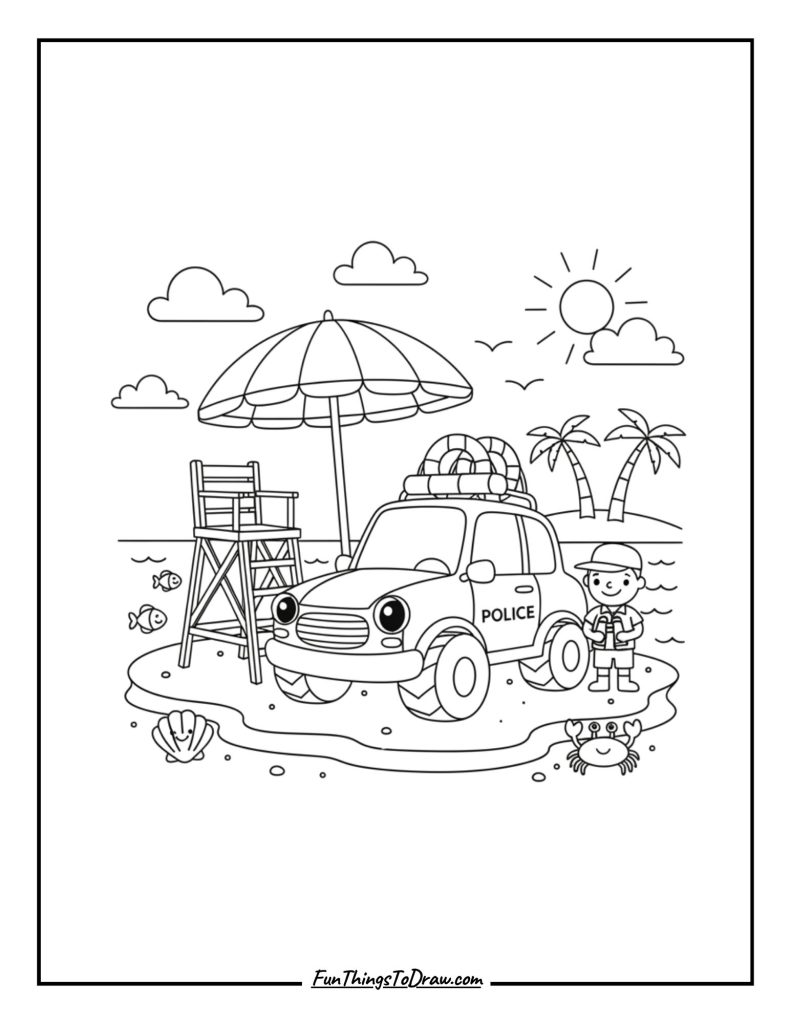 Beach Patrol Police Car