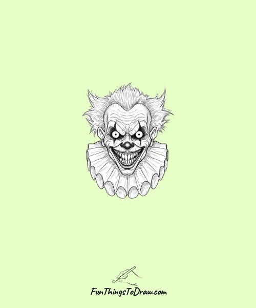 Creepy clown with sinister smile
