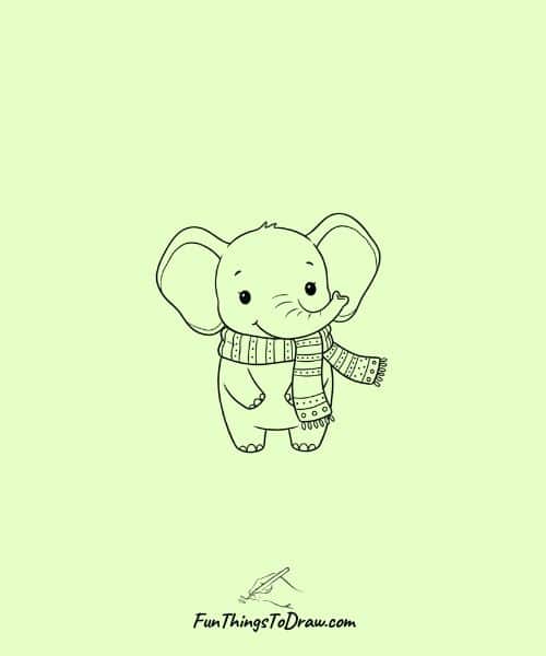 Elephant with a Scarf