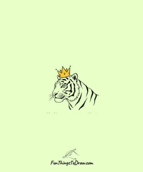 Tiger with a crown (king of the jungle)