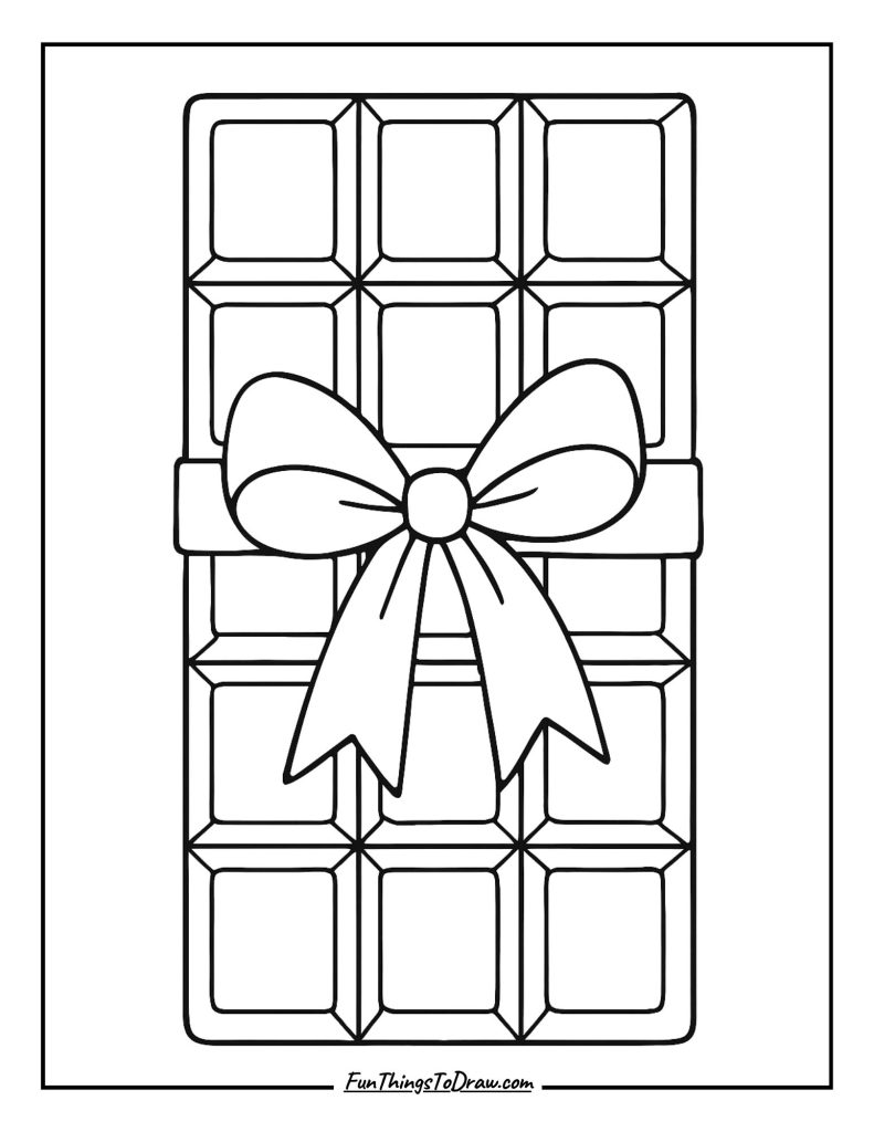 Chocolate bar with ribbon