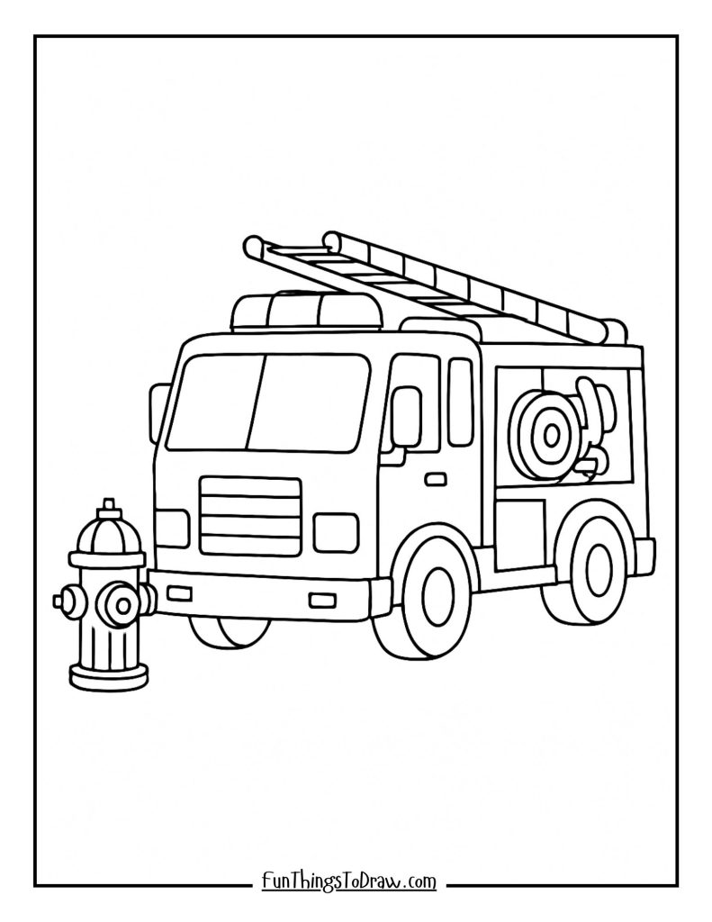 Fire truck and hydrant