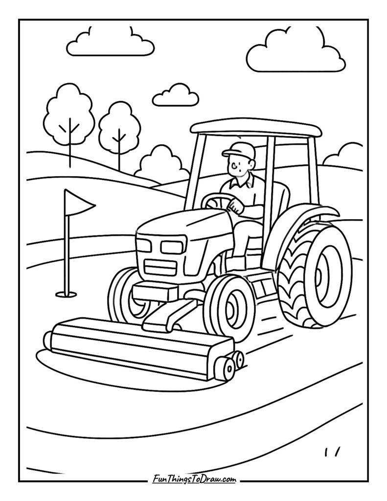  Golf course maintenance tractor