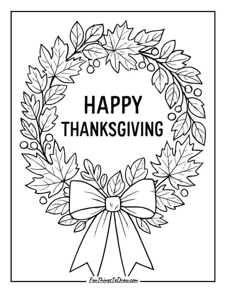 Thanksgiving Wreath with Ribbon