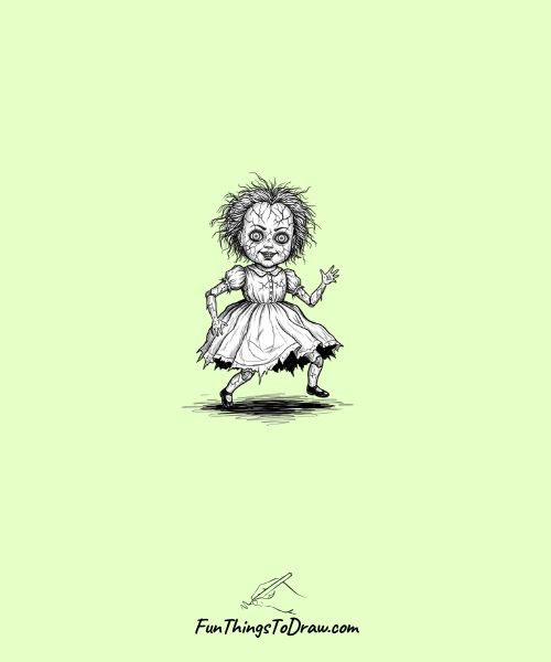 Possessed doll with cracked face