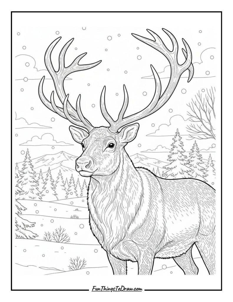 Reindeer with antlers
