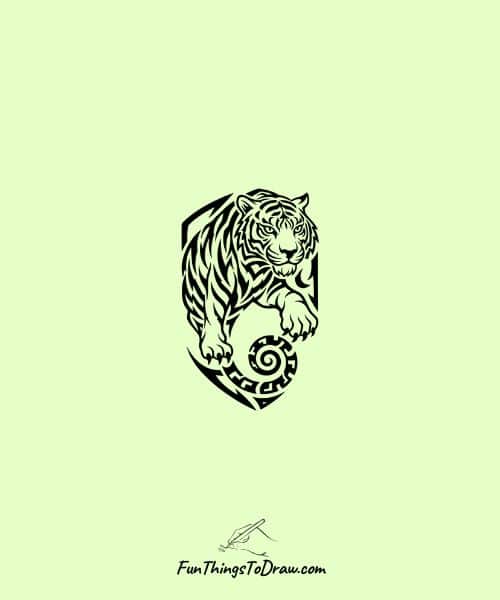  Tribal tiger tattoo design