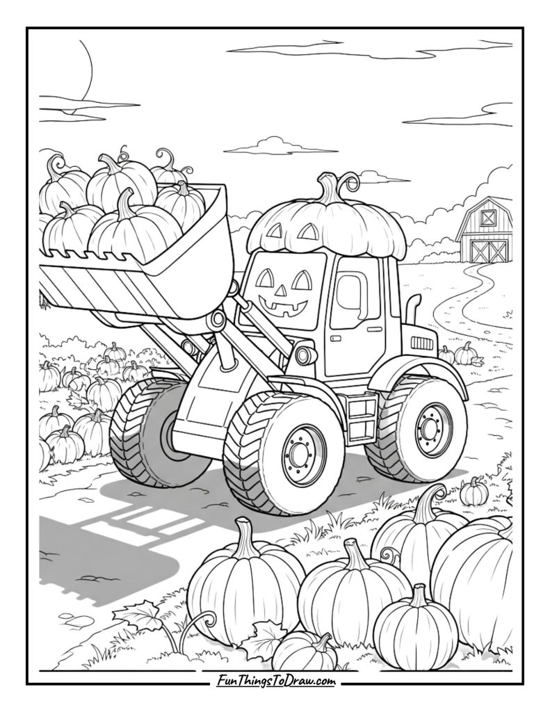 Wheel Loader Pumpkin Harvest