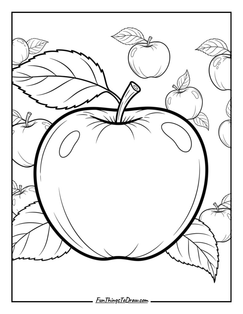 Granny Smith Green Apple Coloring Page