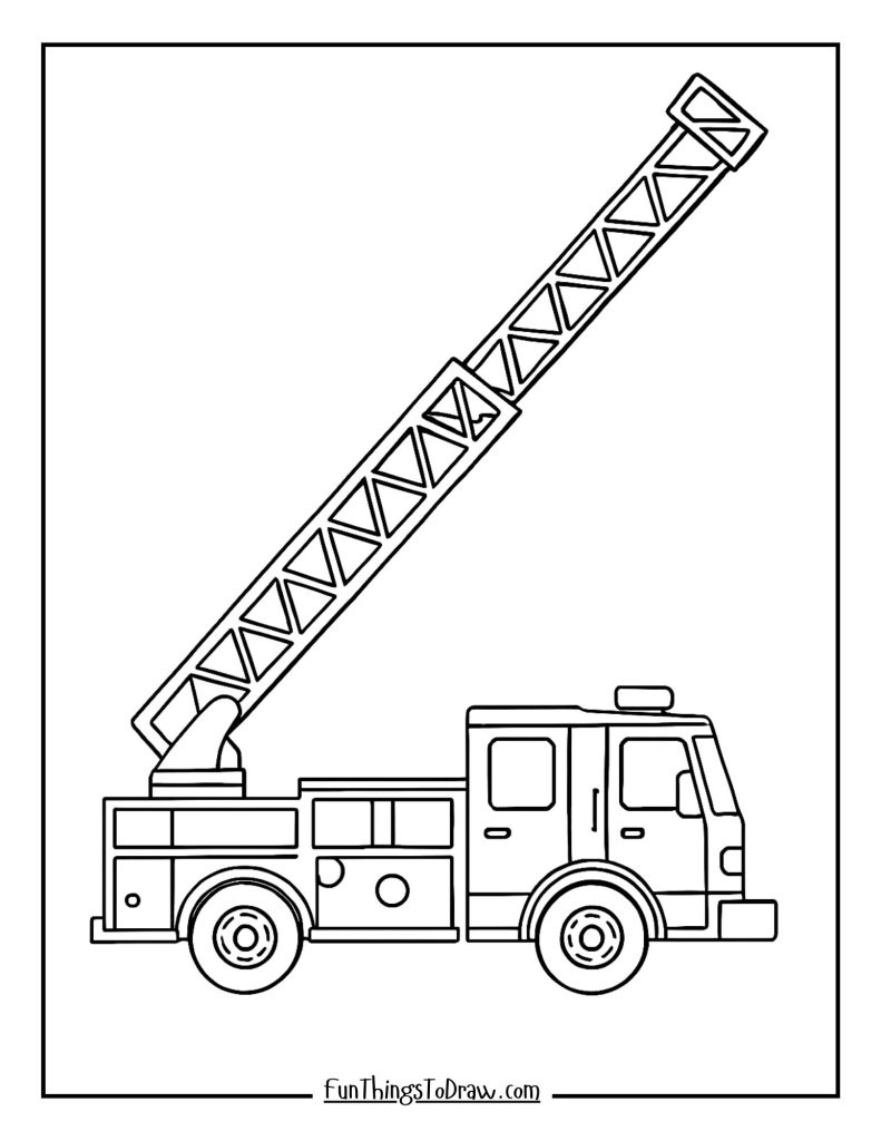 Ladder truck extended