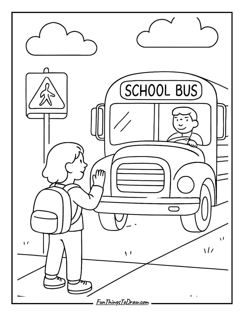 School Bus Morning Pickup