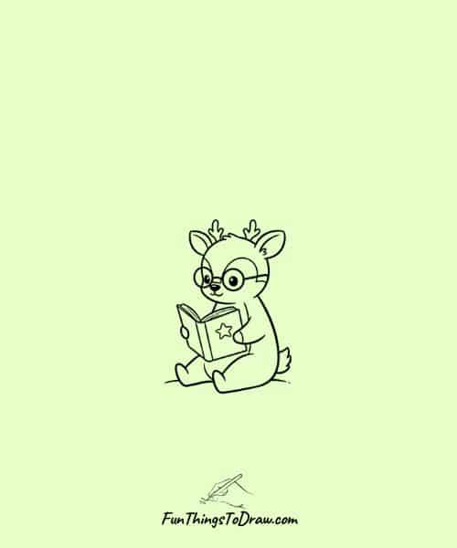Deer reading a book