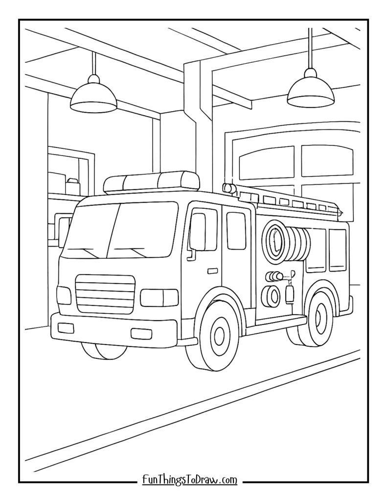 Fire truck garage