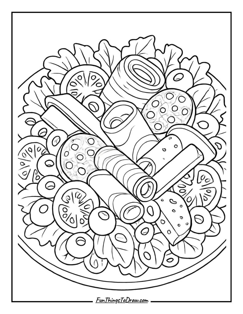 Antipasto salad with Italian meats and cheeses