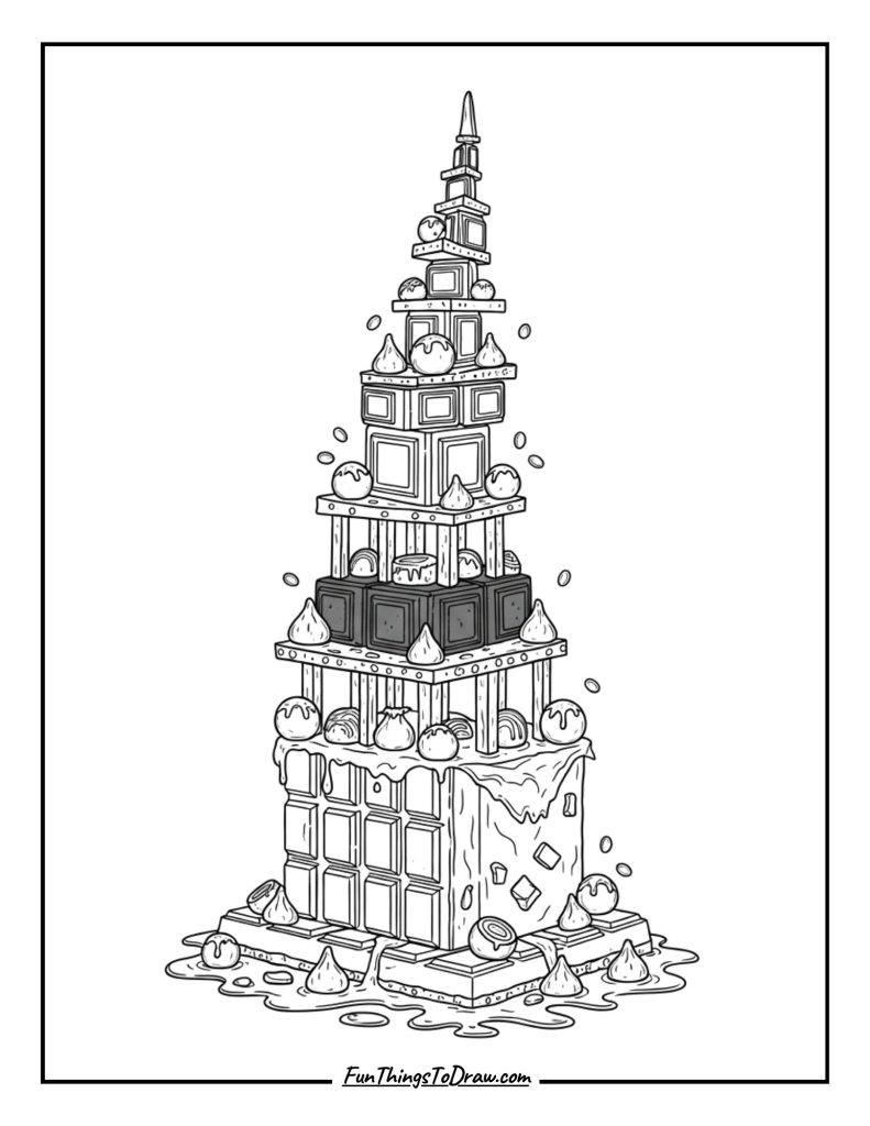 Chocolate bar tower