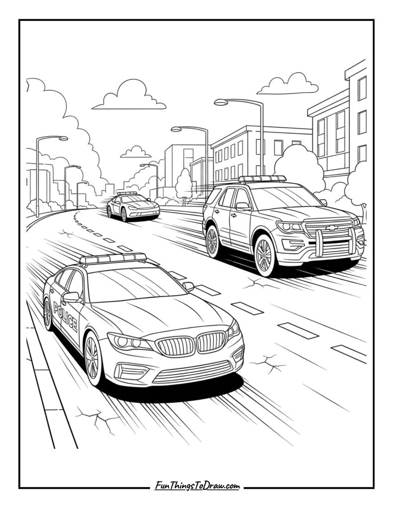 High-speed Pursuit with Two Police Cars