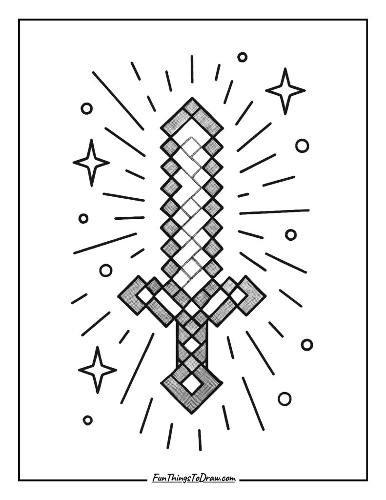 Enchanted sword glowing with magic