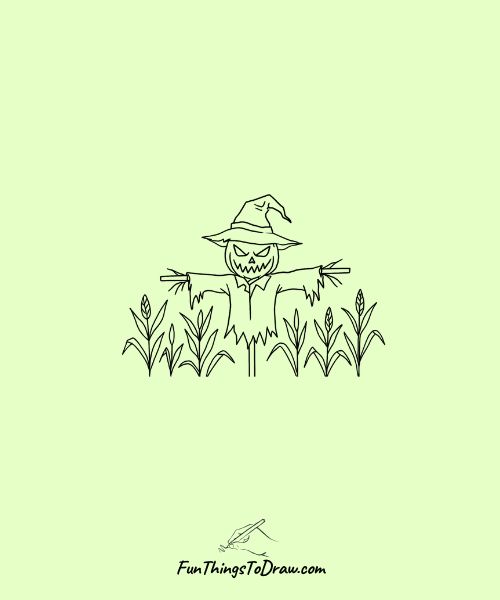  Evil scarecrow in cornfield