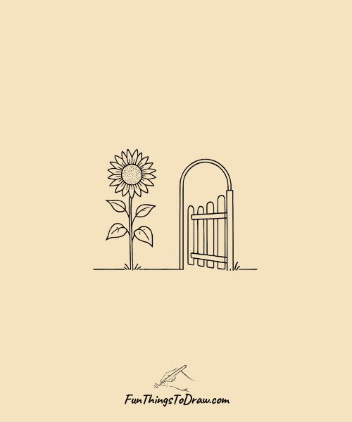  Garden gate sunflower