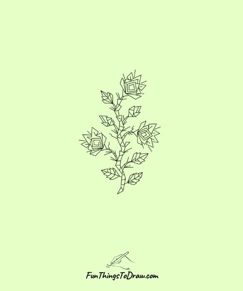 Geometric Flower Vine
