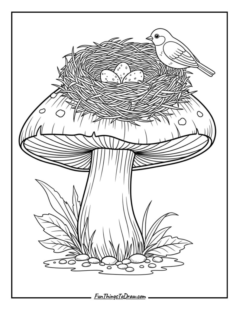 22. Mushroom with a Bird's Nest