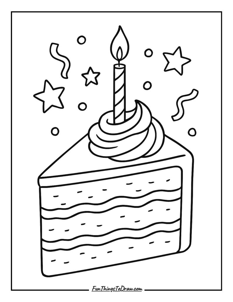 Celebration cake slice
