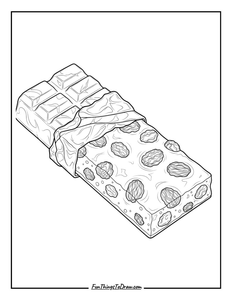 Chocolate bar with raisins