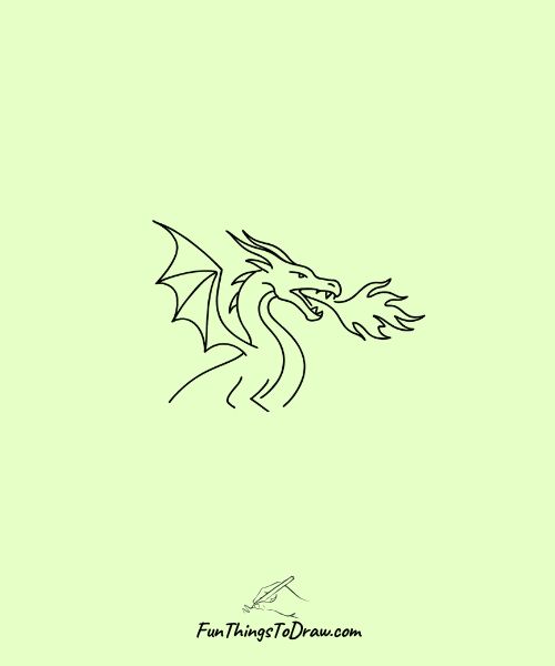 Dragon breathing fire in darkness