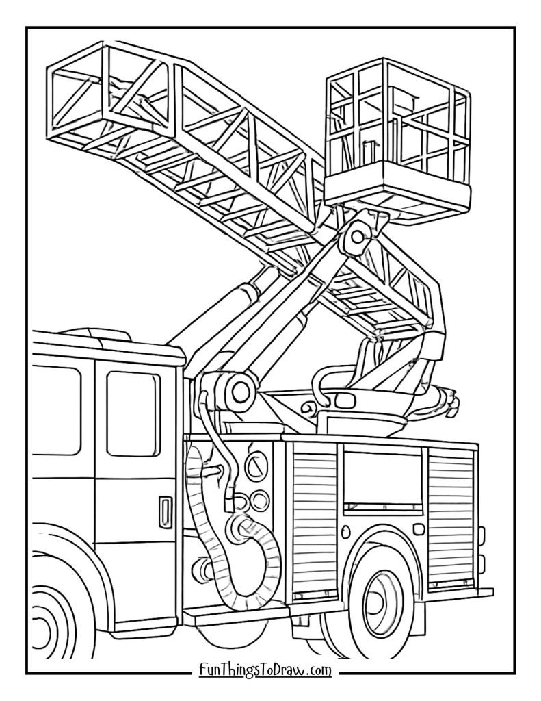  Fire truck ladder close-up