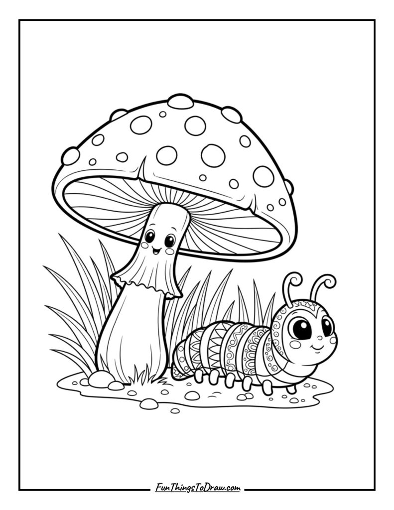 23. Mushroom and Caterpillar