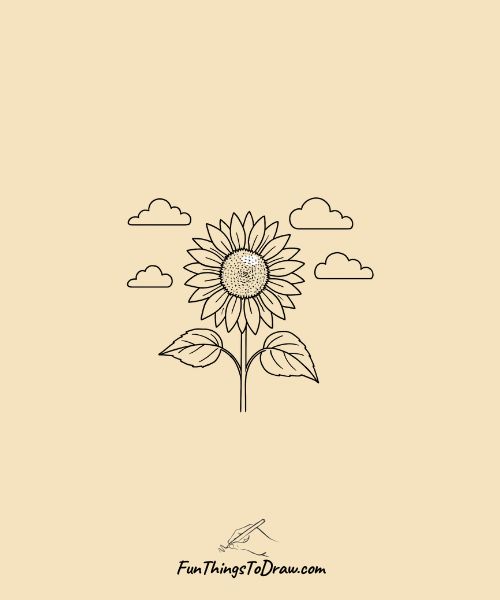 Sunflower and clouds