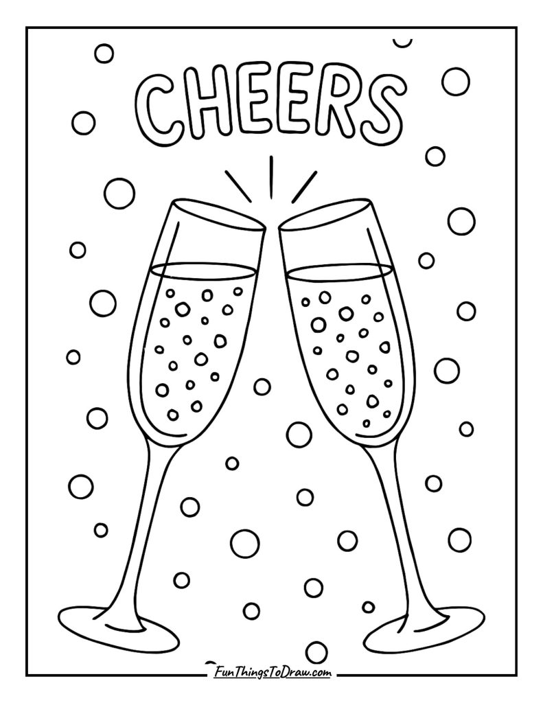 Champagne glasses clinking