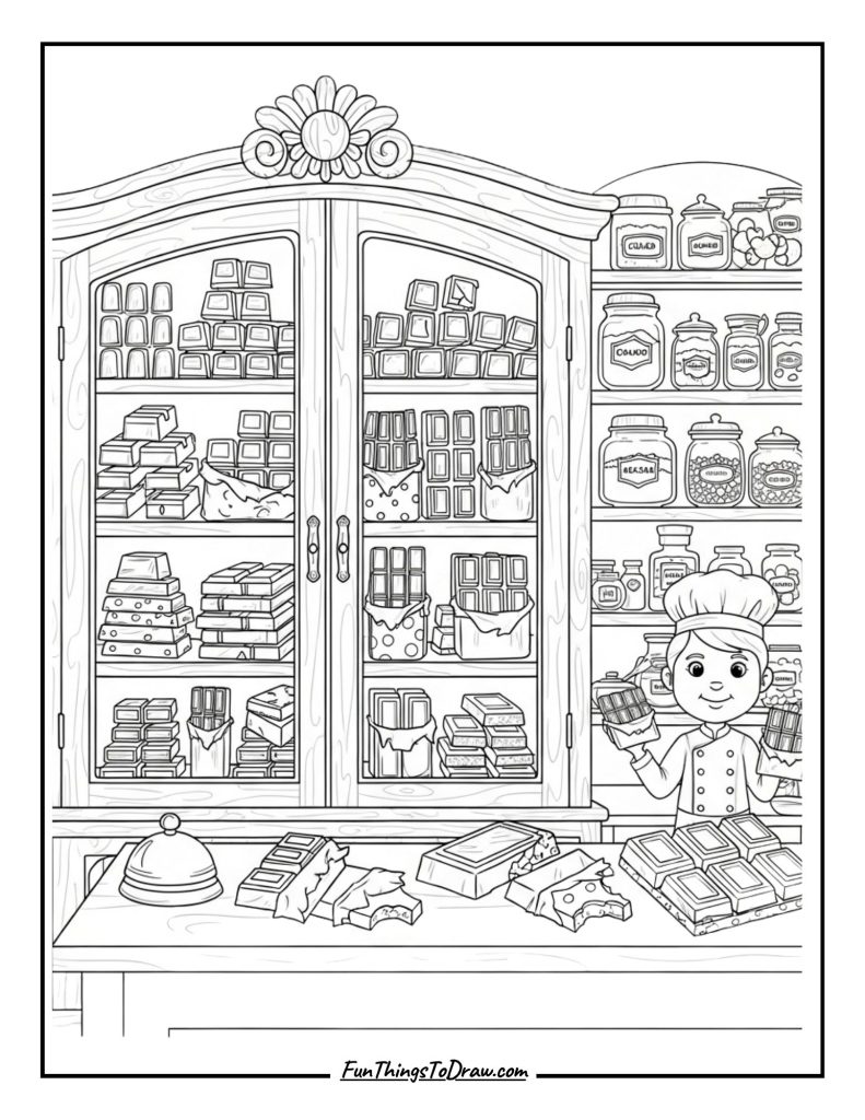 Chocolate bar shop display