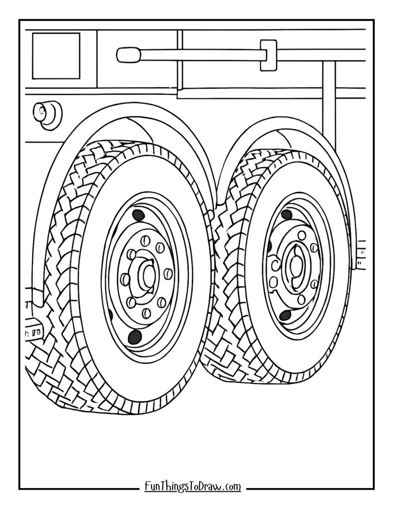 Fire truck wheels detail
