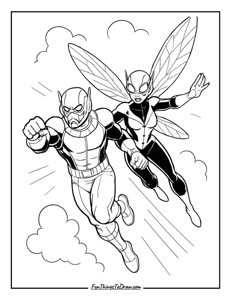 Ant Man and Wasp together flying