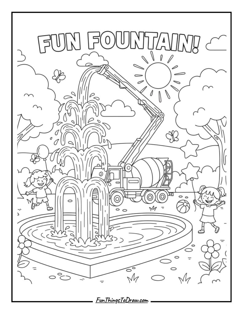 Concrete Pump Fountain Creation