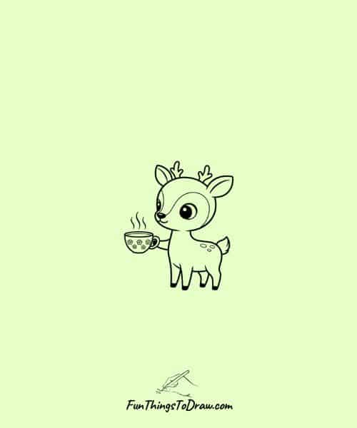  Deer with a cup of tea