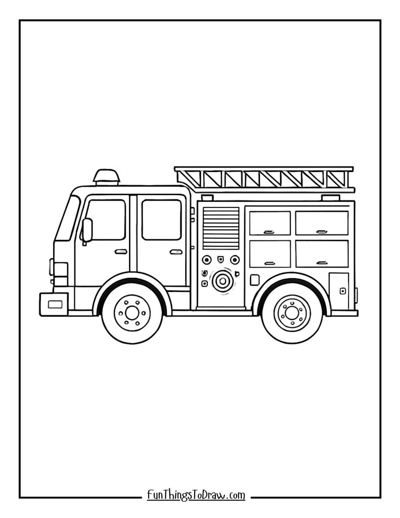 Fire truck side view