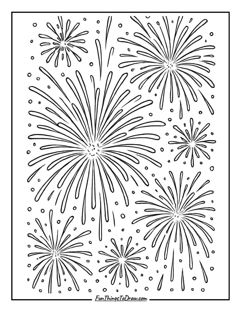 Fireworks bursting pattern