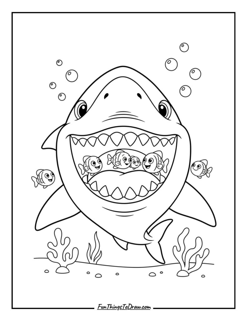 Shark with open jaws